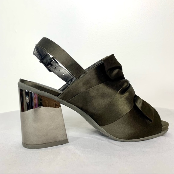 Kenneth Cole Reaction Reach Beyond Satin Bow Block Heels Fern Holiday Party Sz 6 - Picture 8 of 16